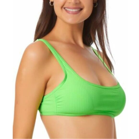California Waves Juniors' Bralette Bikini Top in Neon Green NWT Size M - Picture 3 of 4